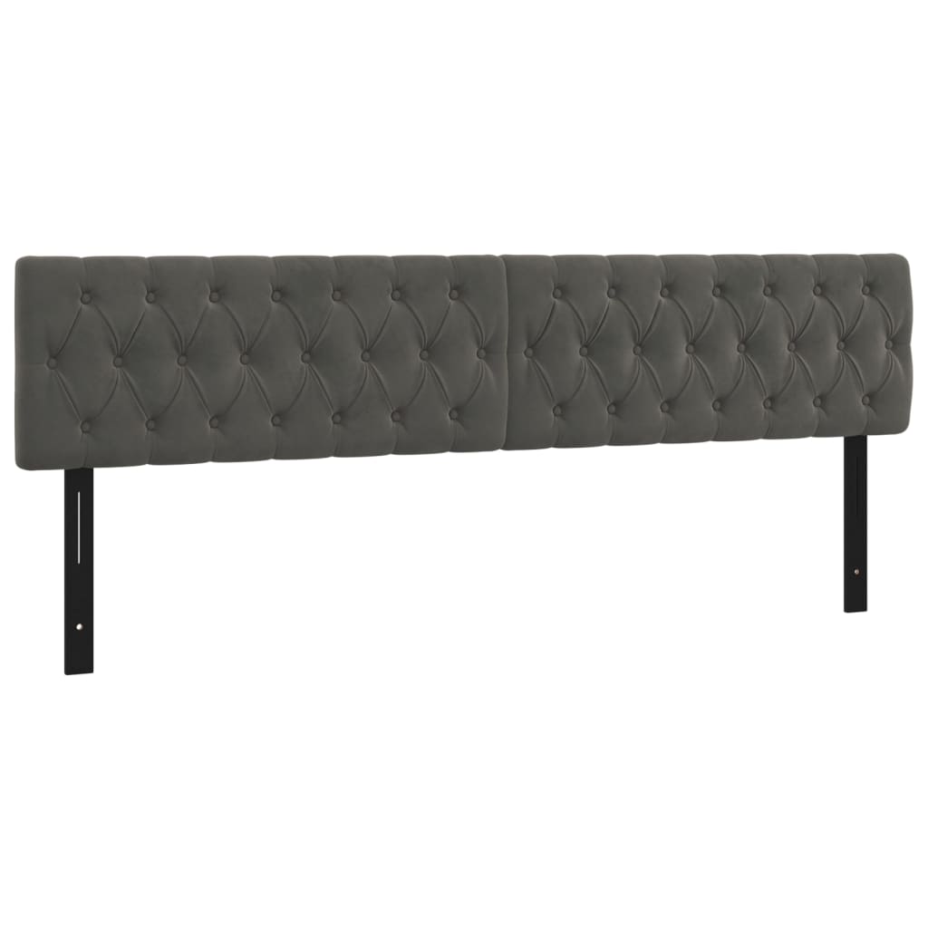 vidaXL LED Headboard Dark Gray 70.9"x2.8"x30.7"/34.6" Velvet