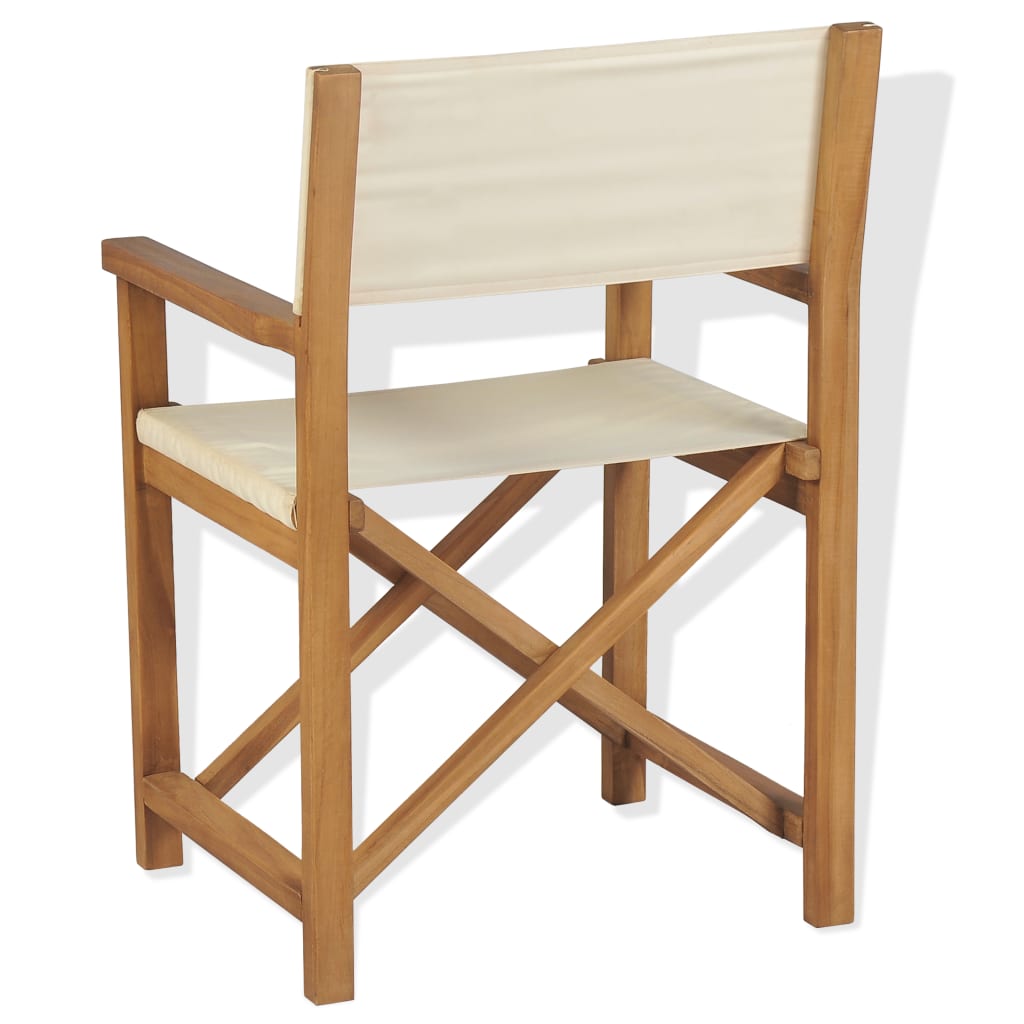 vidaXL Folding Director's Chairs 2 pcs Solid Teak Wood