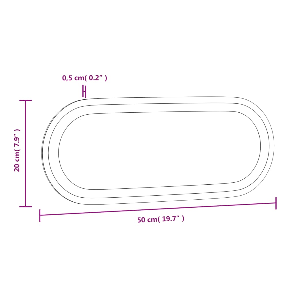 vidaXL LED Bathroom Mirror 19.7"x7.9" Oval