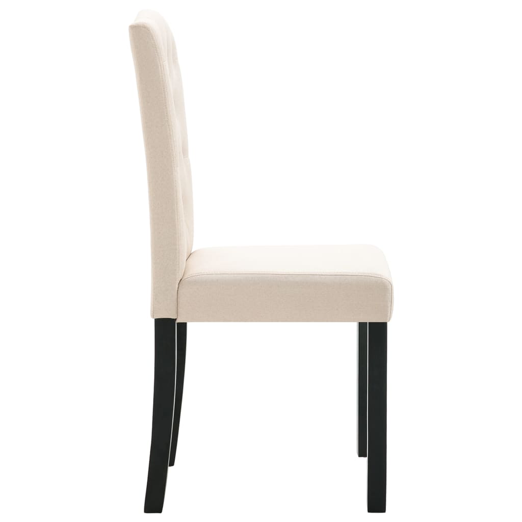 vidaXL Dining Chairs 2 pcs Cream Fabric