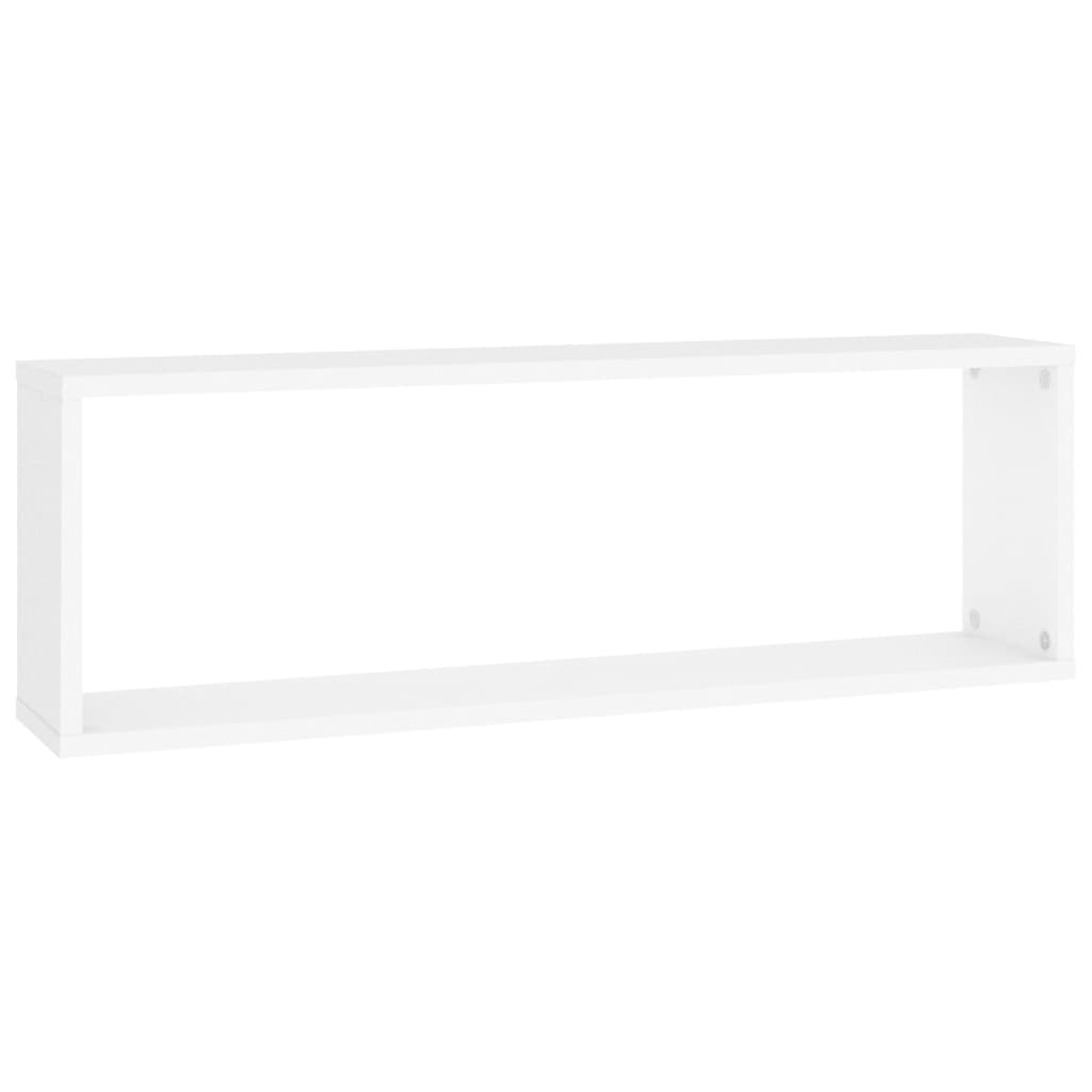 vidaXL Wall Cube Shelves 2 pcs White 31.5"x5.9"x10.4" Engineered Wood