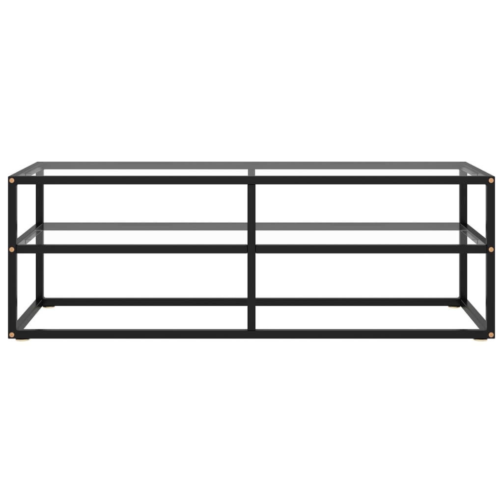 vidaXL TV Stand Black with Tempered Glass 47.2"x15.7"x15.7"