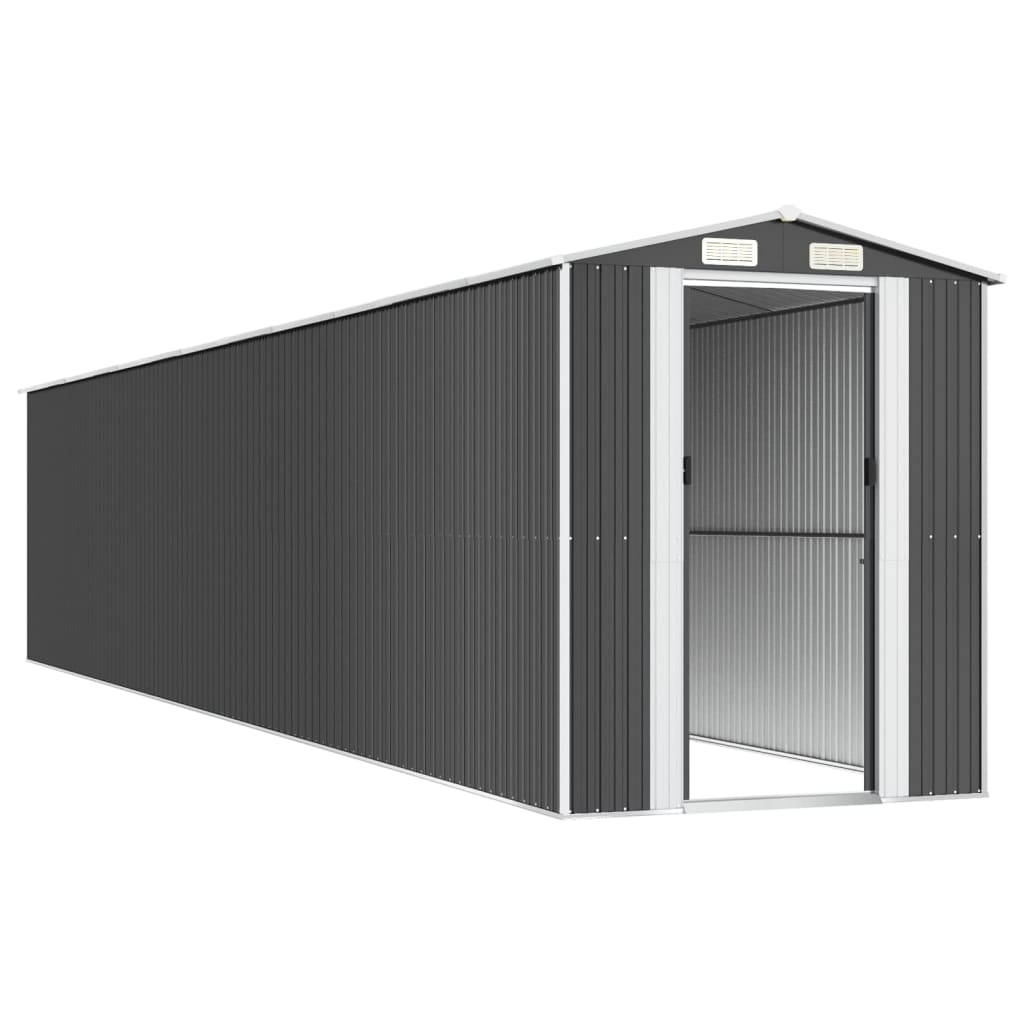 vidaXL Garden Shed Anthracite 75.6"x402"x87.8" Galvanized Steel