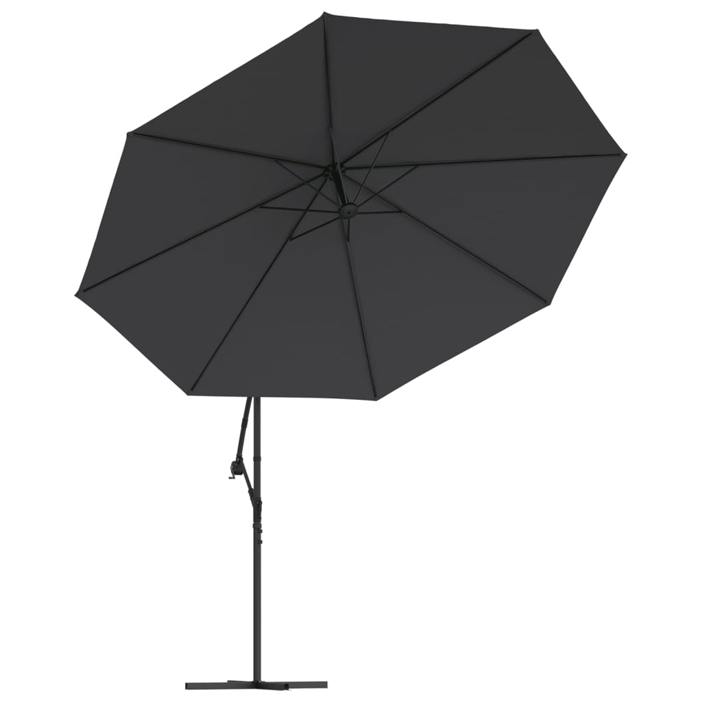 vidaXL Cantilever Garden Parasol with Aluminum Pole 137.8" Black