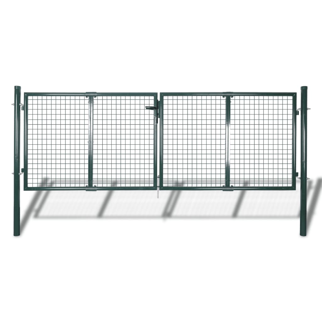 vidaXL Fence Gate Steel 120.5"x68.9" Green