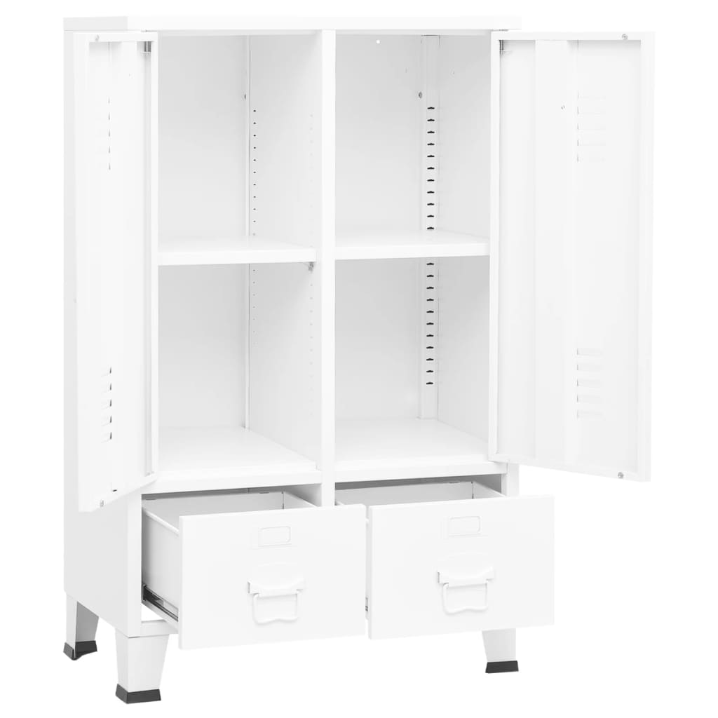 vidaXL Industrial Wardrobe White 26.4"x13.8"x42.1" Steel