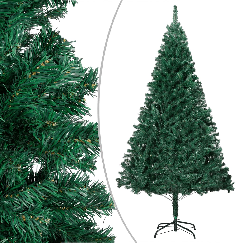 vidaXL Artificial Pre-lit Christmas Tree with Ball Set Green 82.7" PVC