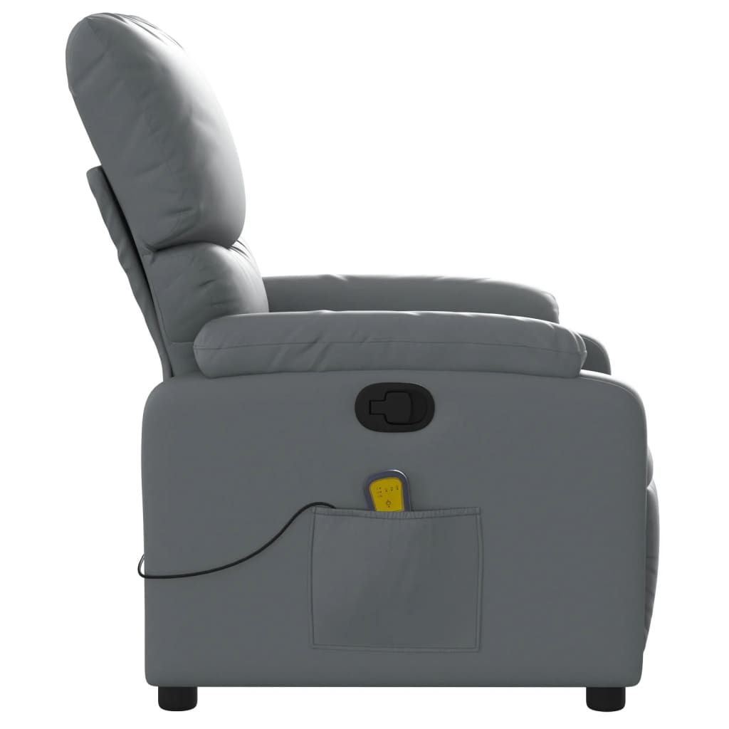 vidaXL Massage Recliner Chair Gray Faux Leather