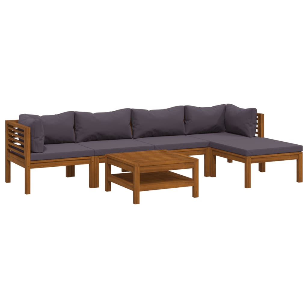 vidaXL 7 Piece Patio Lounge Set with Cushion Solid Acacia Wood