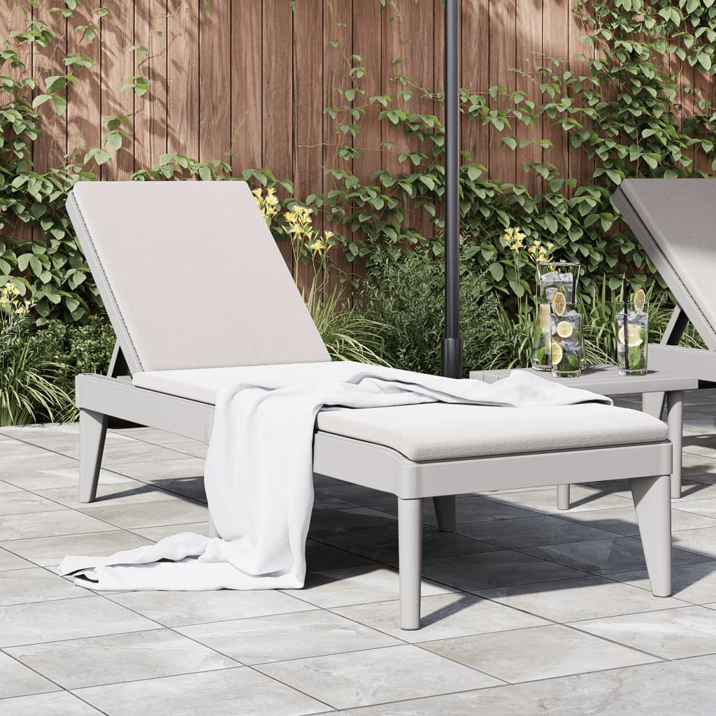 vidaXL Sun Lounger Gray 73.2"x23.6"x11.4" PP