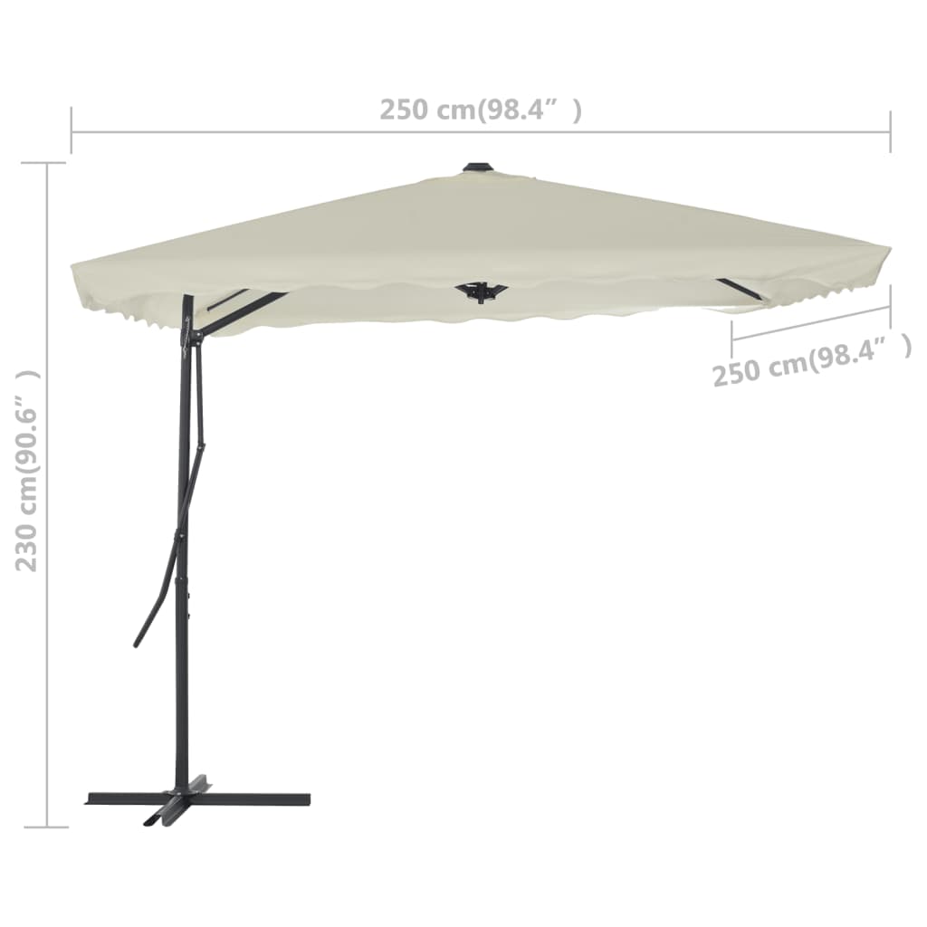 vidaXL Garden Parasol with Steel Pole 98.4"x98.4" Sand