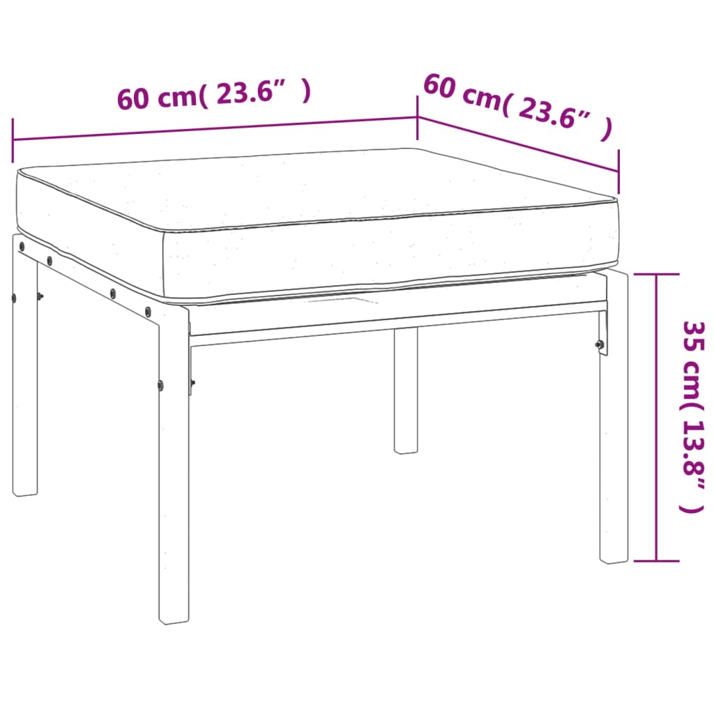 vidaXL 5 Piece Patio Lounge Set with Gray Cushions Steel