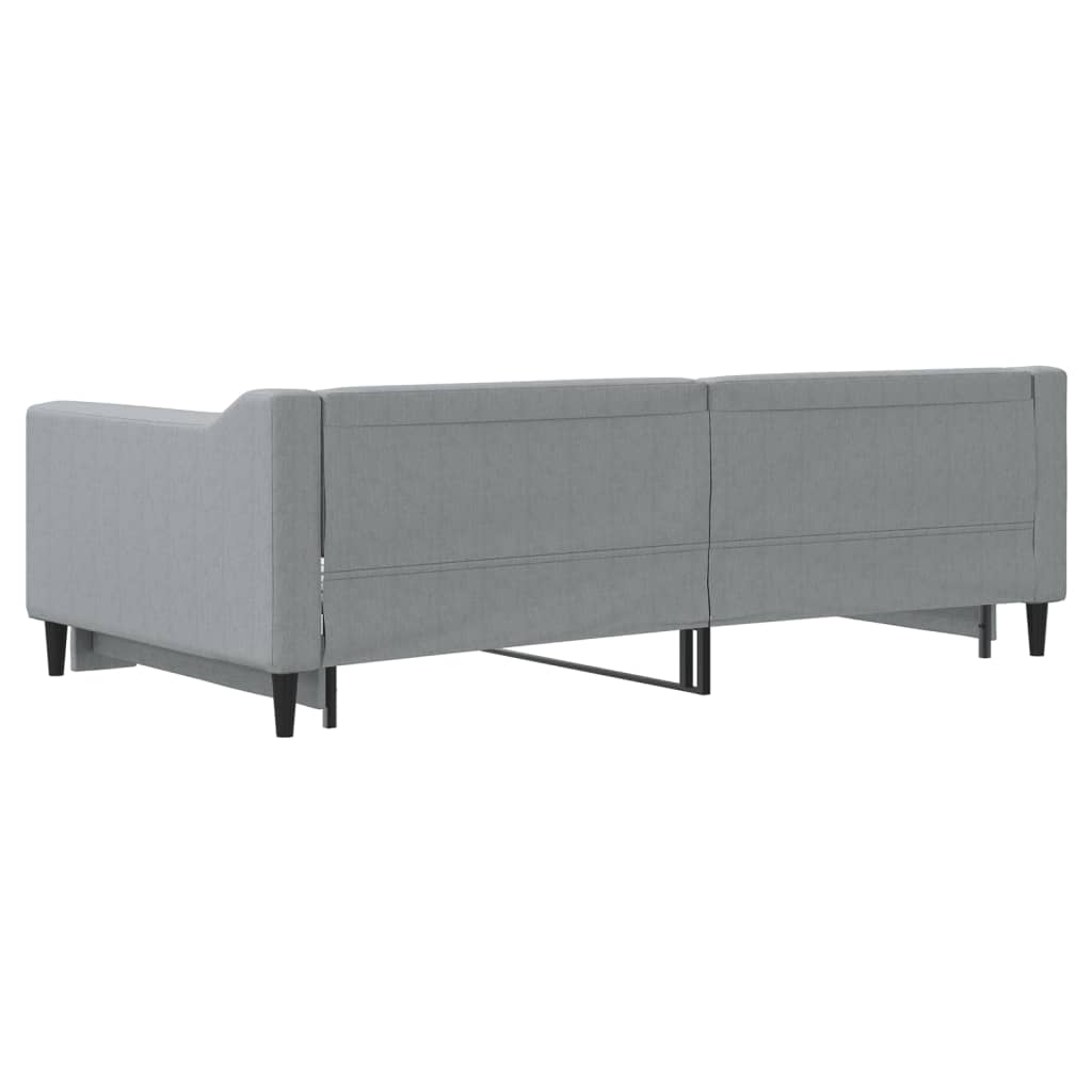 vidaXL Daybed with Trundle Light Gray 39.4"x74.8" Fabric