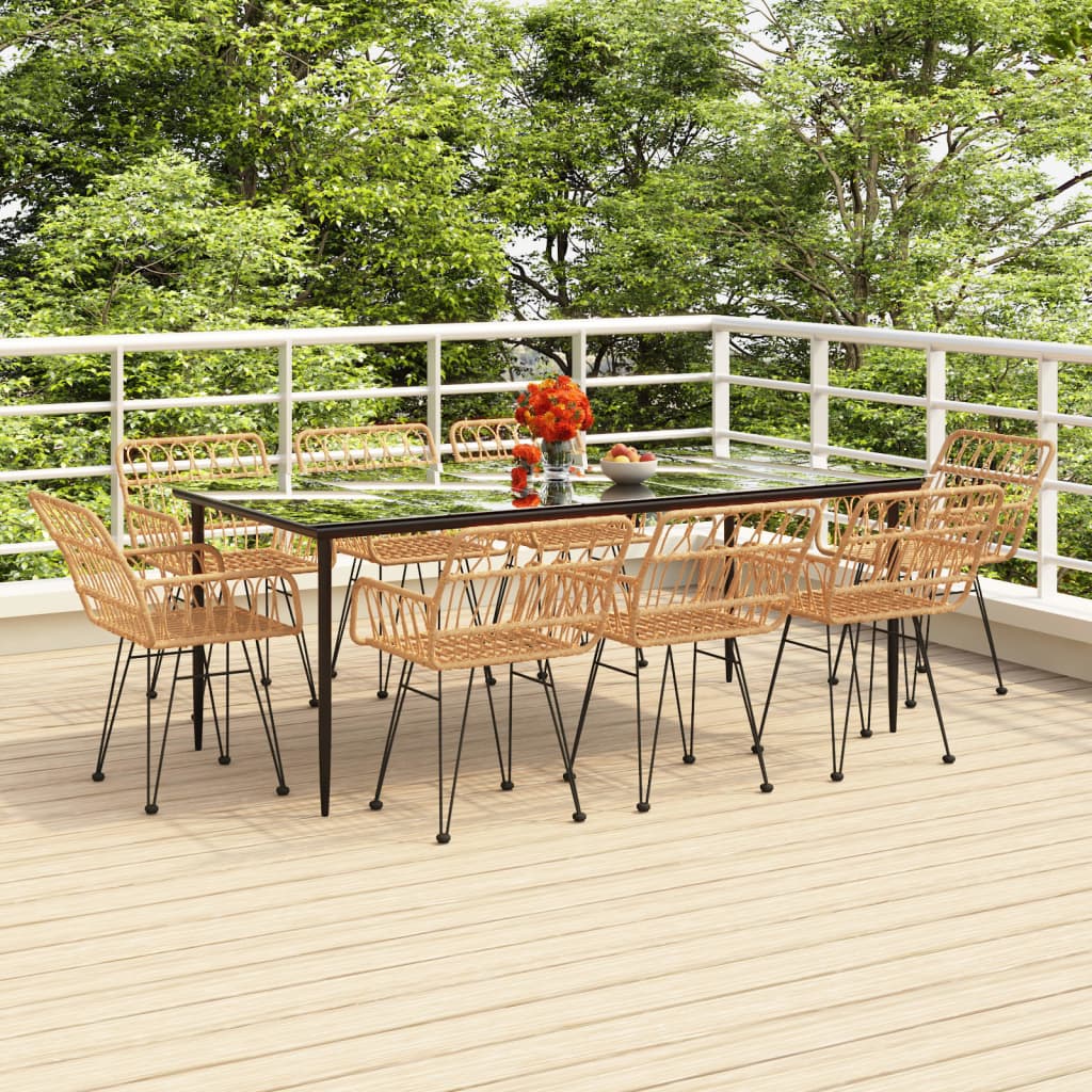 vidaXL 9 Piece Patio Dining Set Poly Rattan