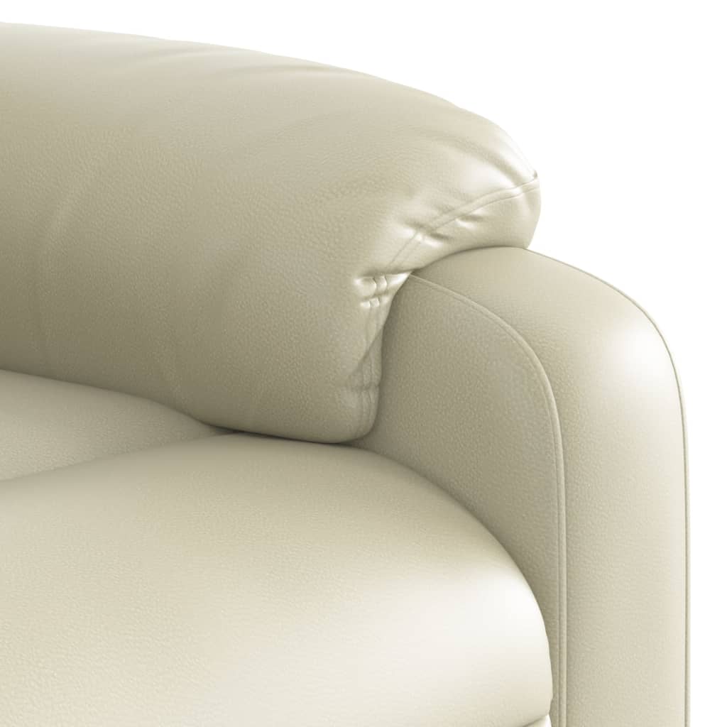 vidaXL Electric Massage Recliner Chair Cream Faux Leather