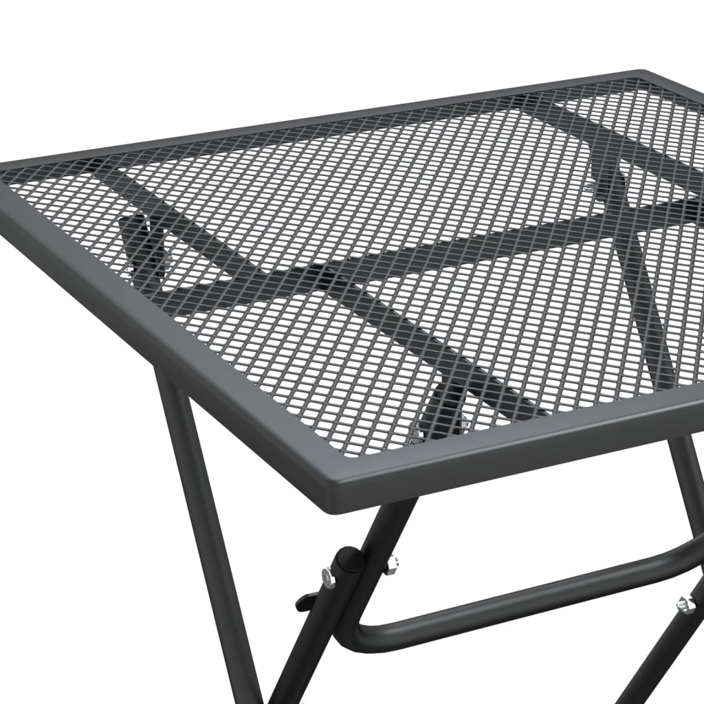 vidaXL 3 Piece Patio Dining Set Expanded Metal Mesh Anthracite