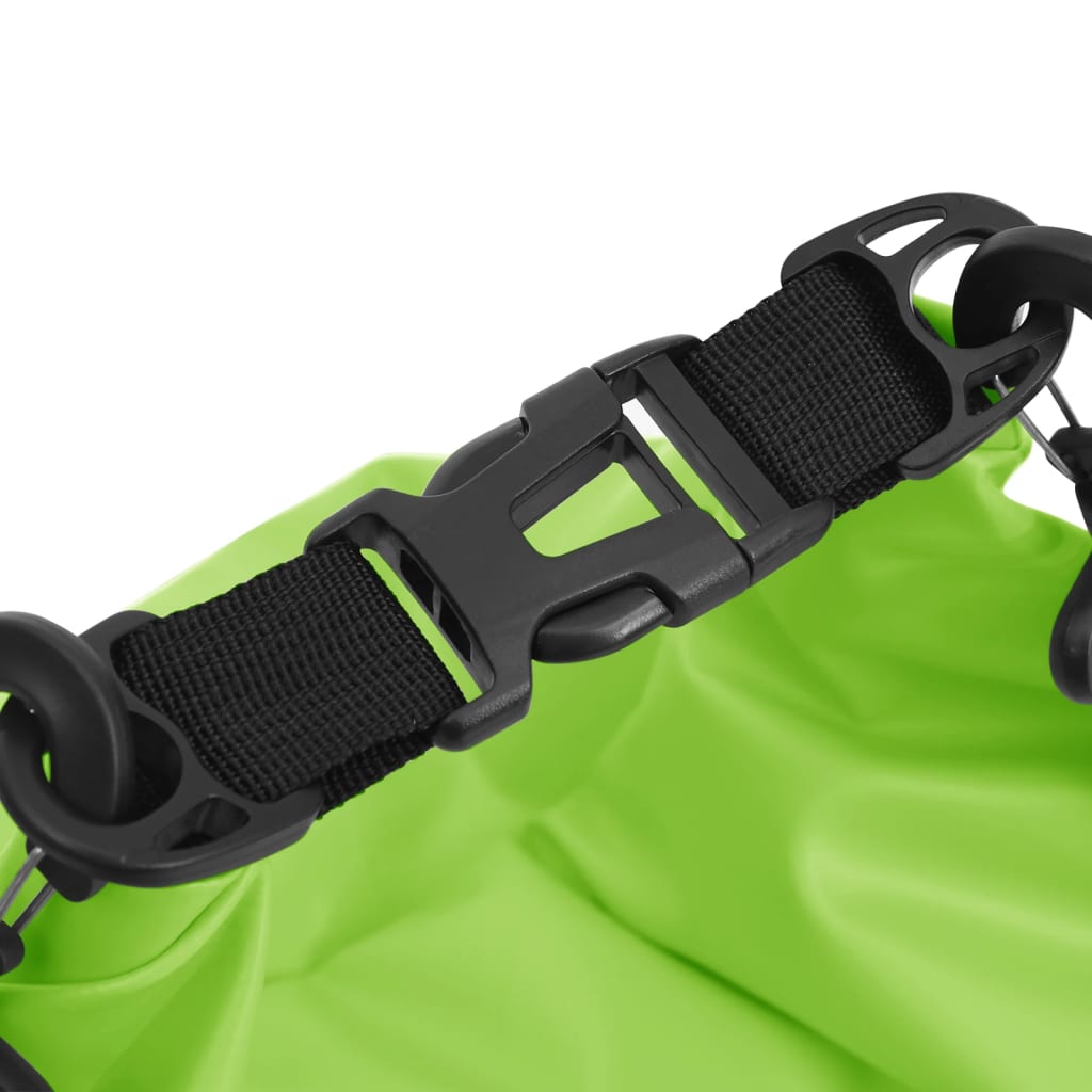 vidaXL Dry Bag with Zipper Green 4 gal PVC