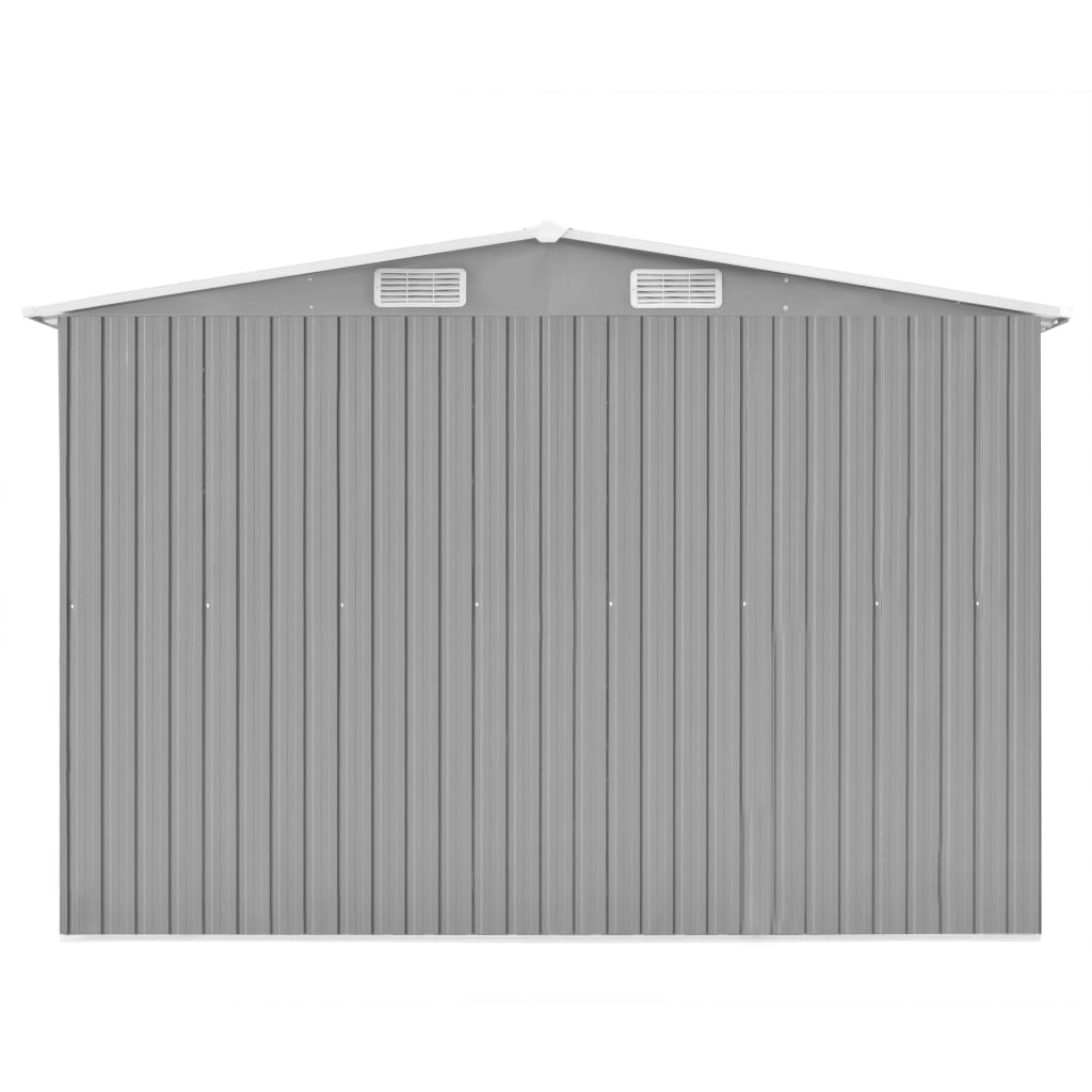 vidaXL Garden Shed 101.2" x 192.5" x 71.3" Metal Gray