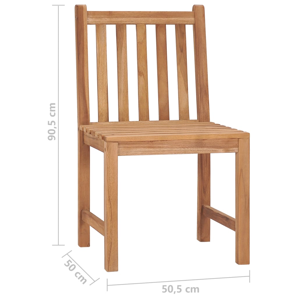 vidaXL Patio Chairs 2 pcs with Cushions Solid Teak Wood