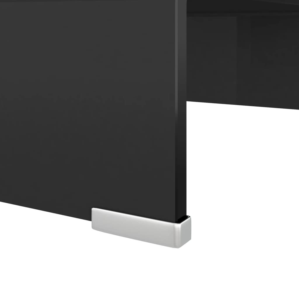 vidaXL TV Stand/Monitor Riser Glass Black 15.7"x9.8"x4.3"