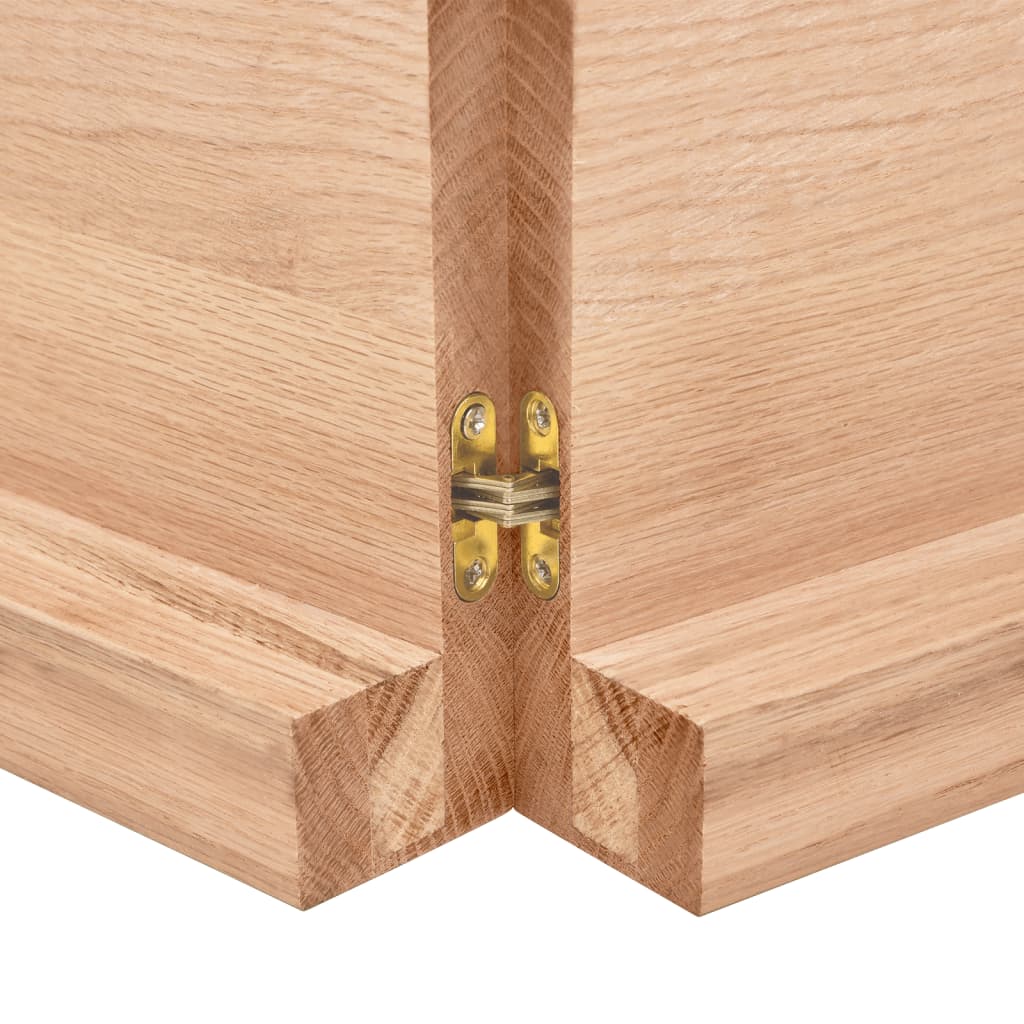 vidaXL Table Top Light Brown 47.2"x23.6"x(0.8"-2.4") Treated Solid Wood Oak