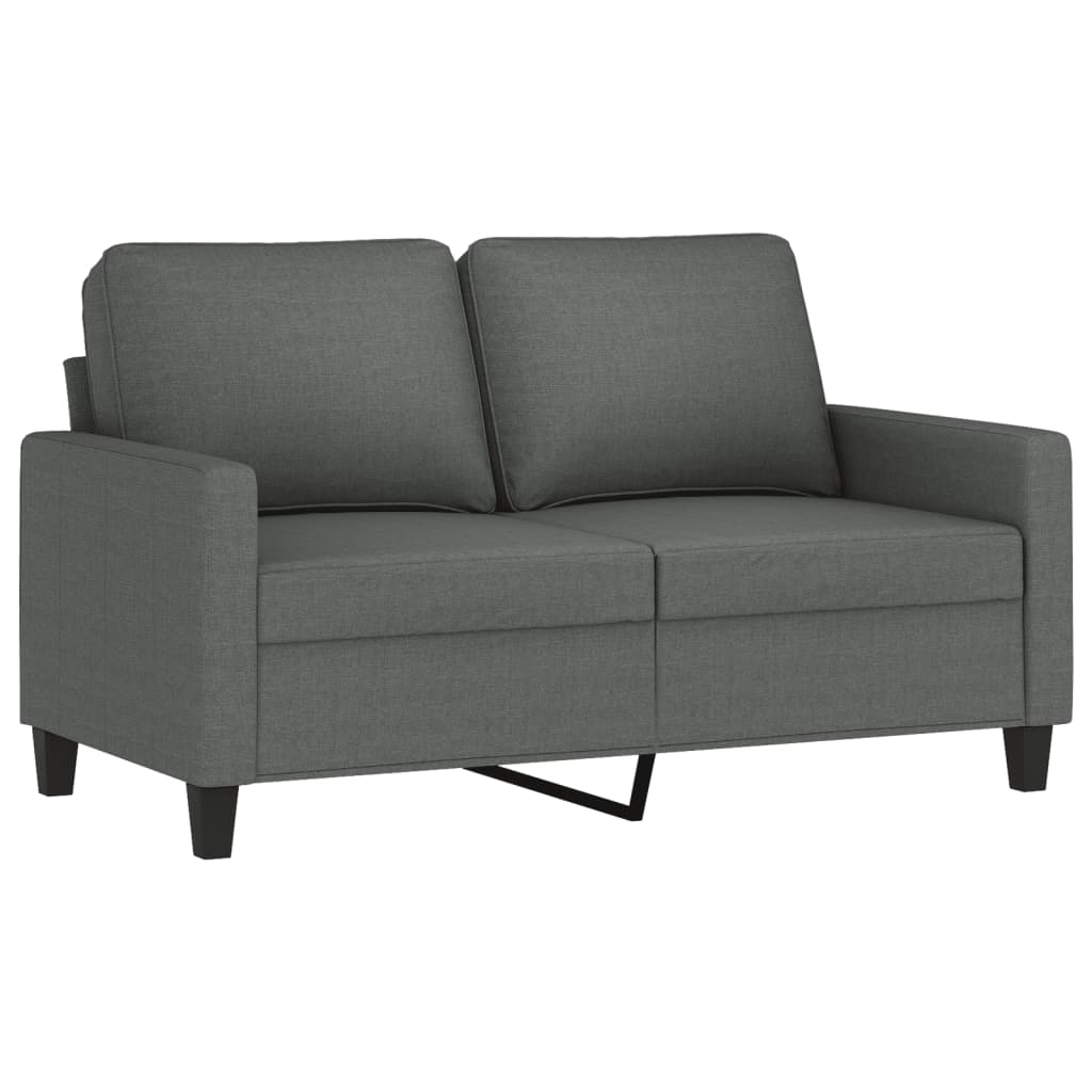 vidaXL 2 Piece Sofa Set with Cushions Dark Gray Fabric