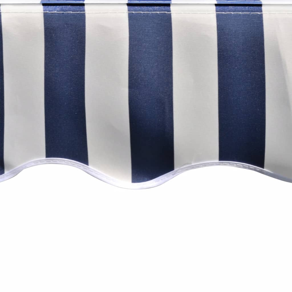 vidaXL Awning Top Sunshade Canvas Blue & White 13.1'x9.8' (Frame Not Included)