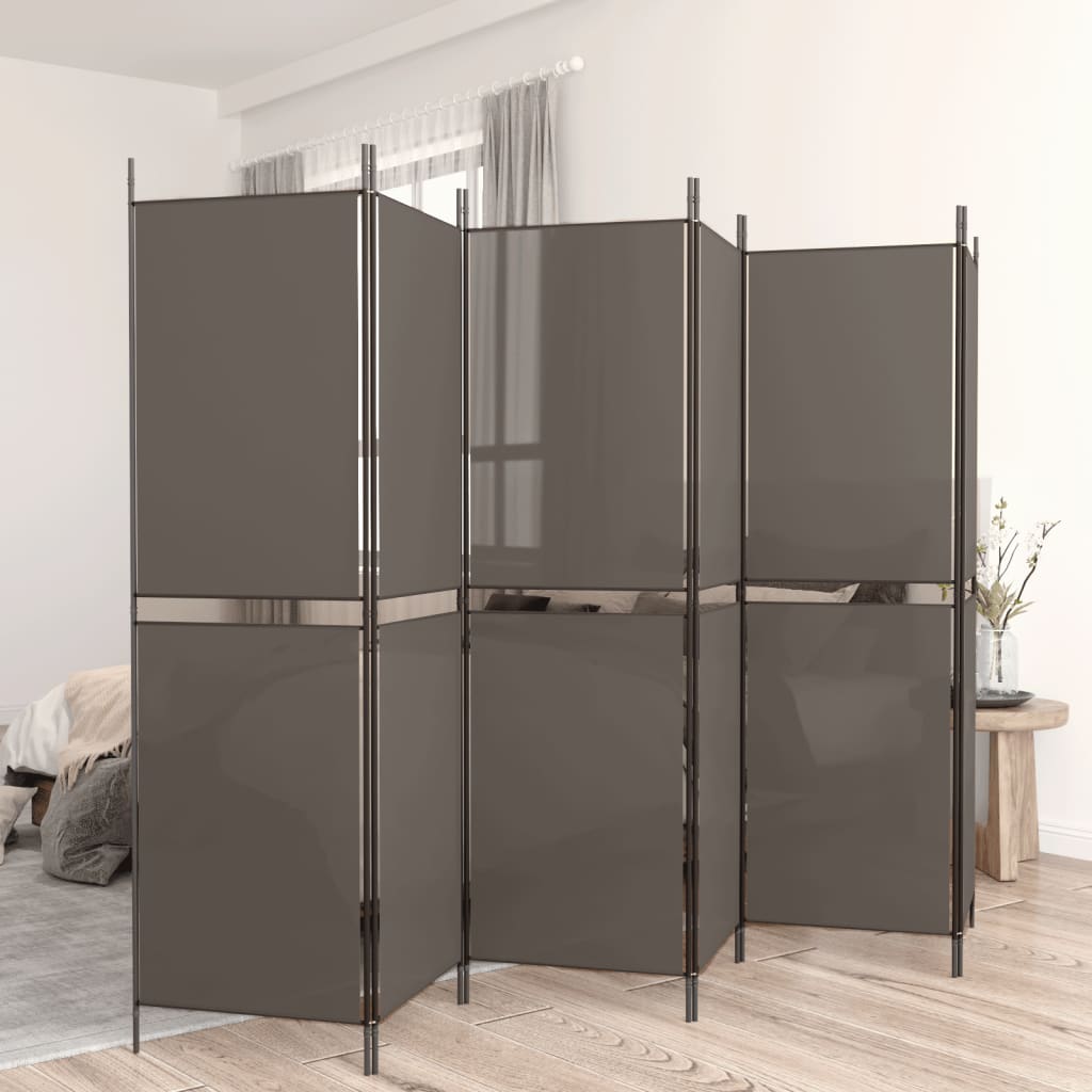 vidaXL 6-Panel Room Divider Anthracite 118.1"x86.6" Fabric