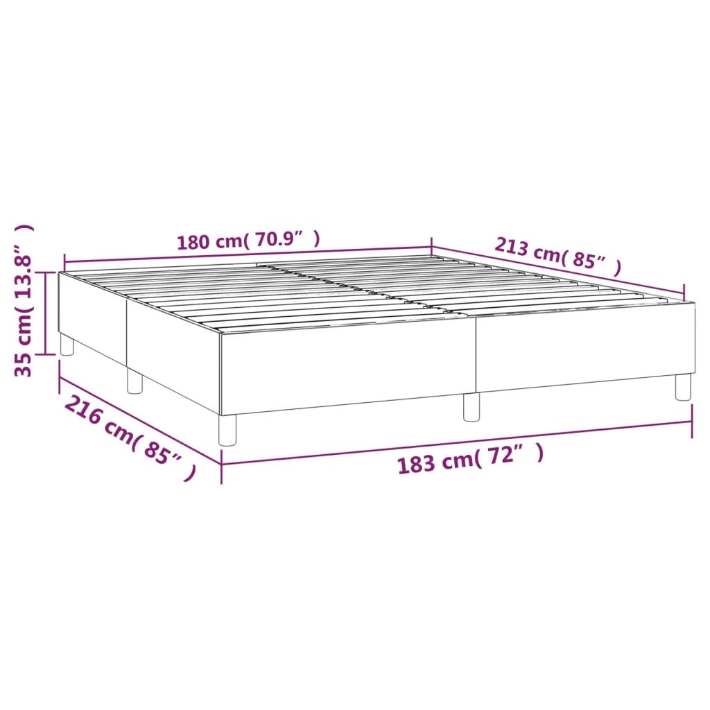 vidaXL Bed Frame Dark Gray 72"x83.9" California King Fabric