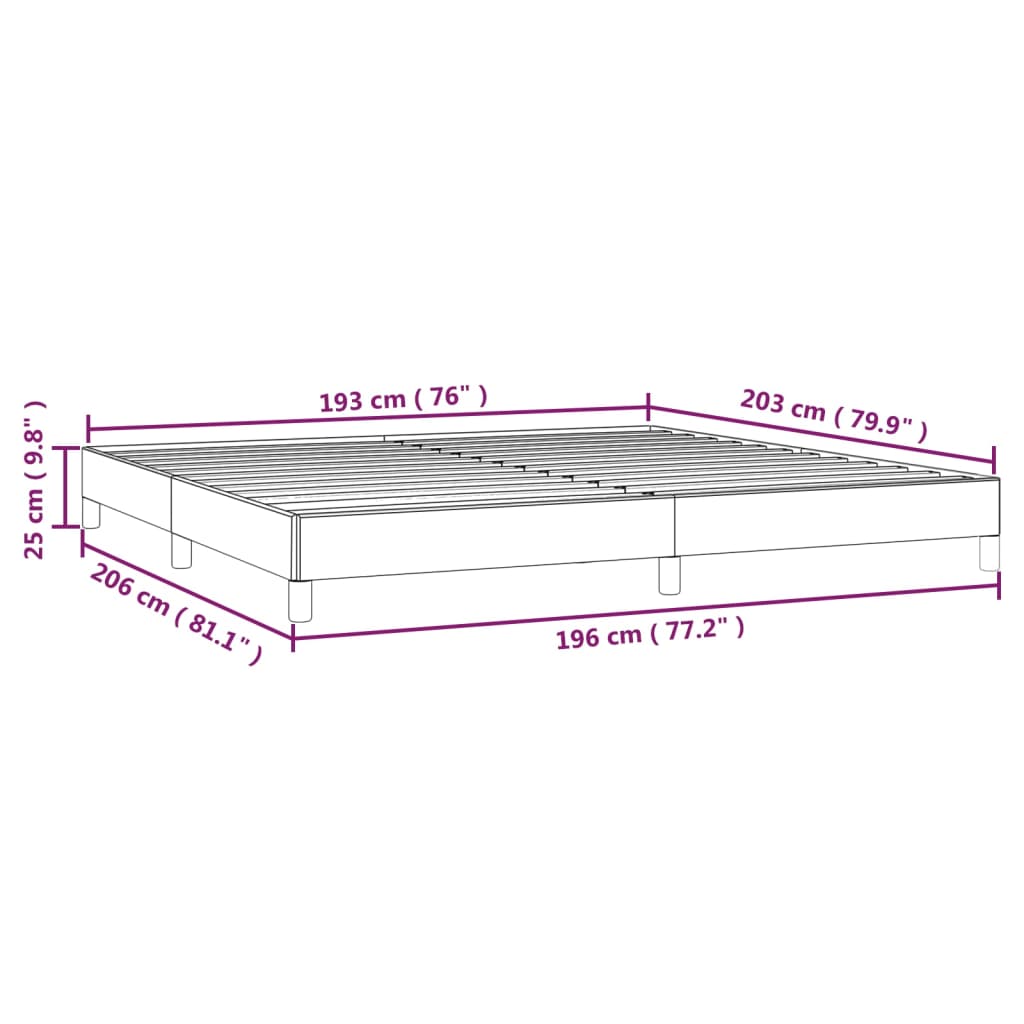 vidaXL Bed Frame Dark Gray 76"x79.9" King Fabric