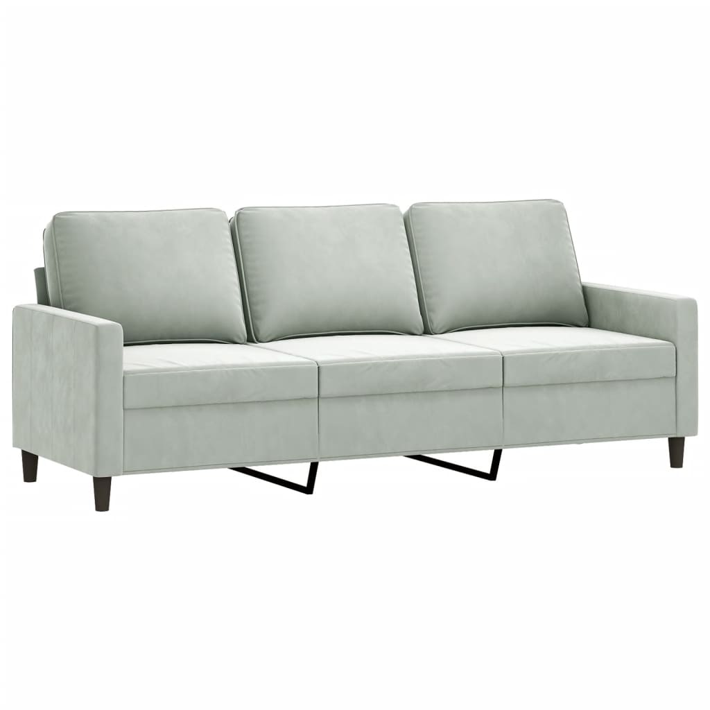 vidaXL 3-Seater Sofa Light Gray 70.9" Velvet