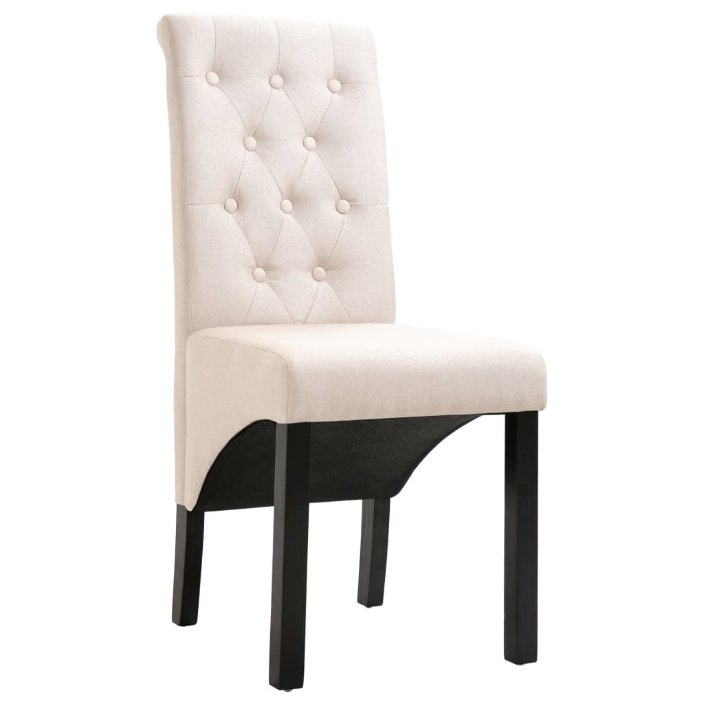 vidaXL Dining Chairs 2 pcs Cream Fabric