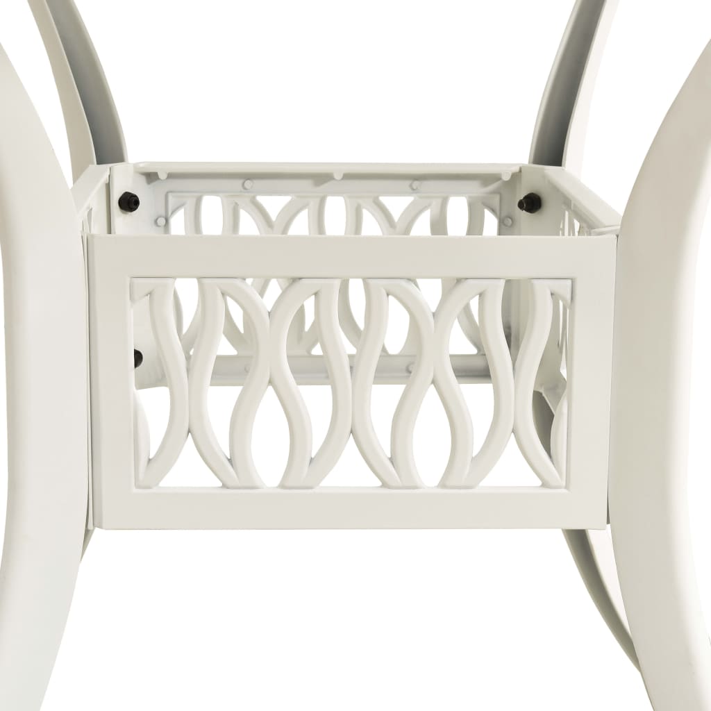 vidaXL 3 Piece Bistro Set Cast Aluminum White