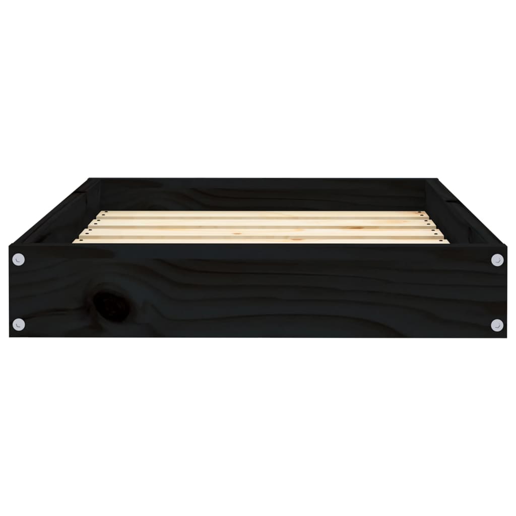 vidaXL Dog Bed Black 24.2"x19.3"x3.5" Solid Wood Pine