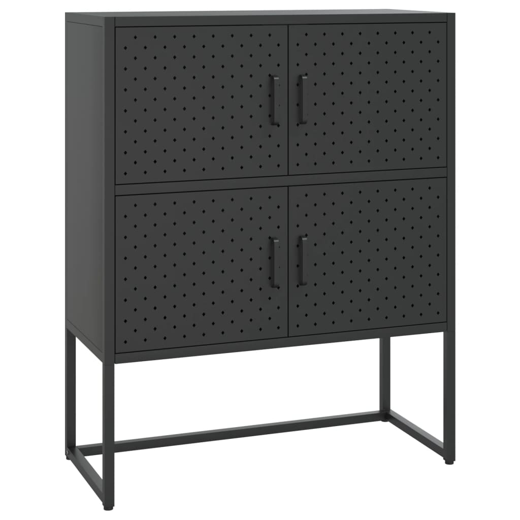 vidaXL Highboard Black 31.5"x13.8"x39.4" Steel