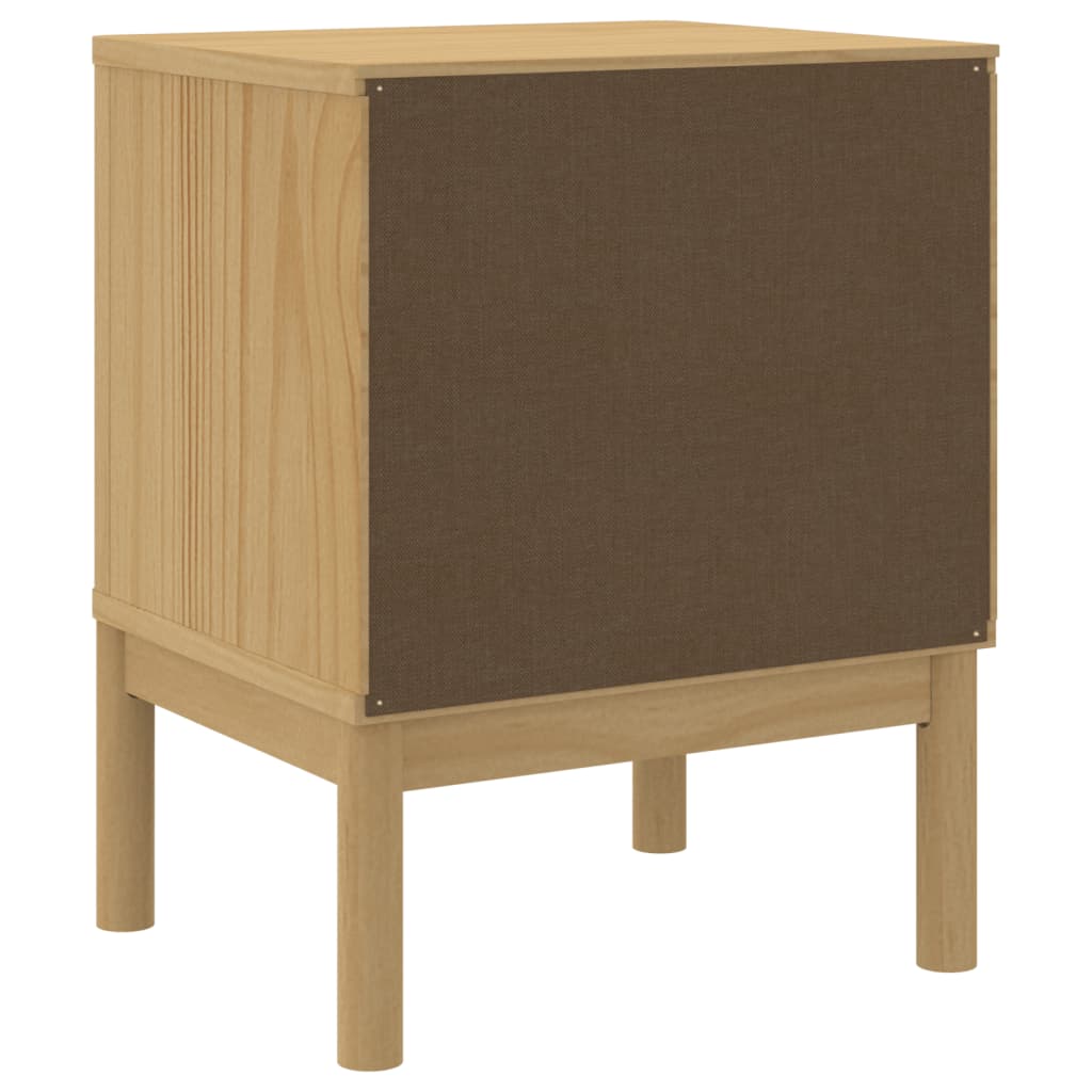 vidaXL Bedside Cabinet FLORO Wax Brown 17.7"x15.4"x22.4" Solid Wood Pine