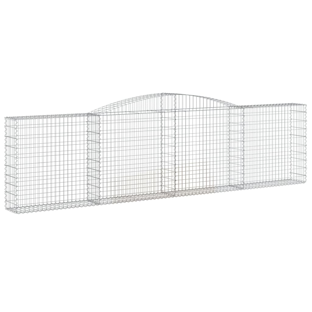 vidaXL Arched Gabion Baskets 2 pcs 157.5"x11.8"x39.4"/47.2" Galvanized Iron