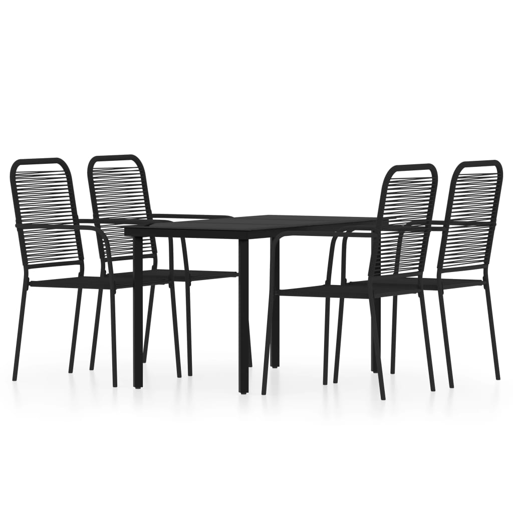 vidaXL 5 Piece Patio Dining Set Black