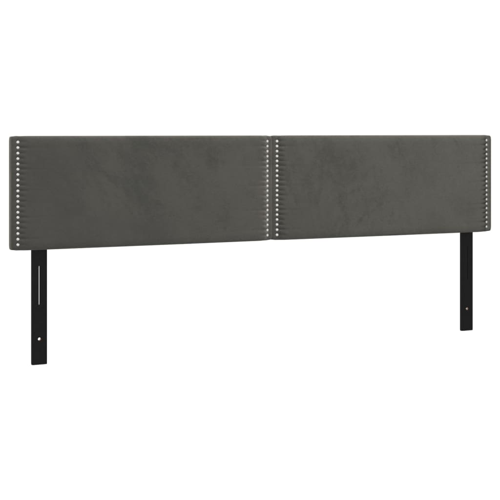 vidaXL LED Headboard Dark Gray 63"x2"x30.7"/34.6" Velvet