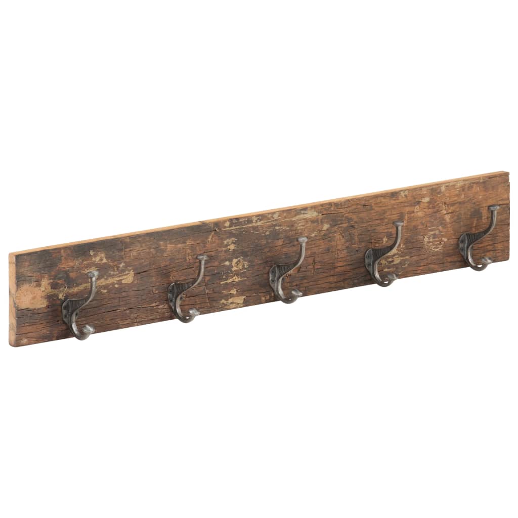 vidaXL Hall Hanger with 5 Hooks 39.4"x1"x5.9" Solid Reclaimed Wood