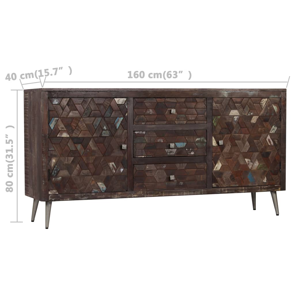 vidaXL Sideboard Solid Reclaimed Wood 63"x15.7"x31.5"