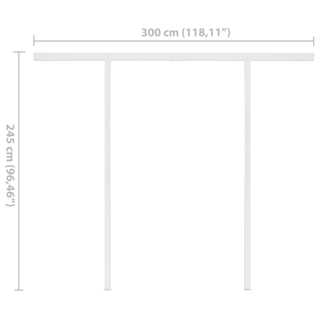 vidaXL Automatic Retractable Awning with Posts 9.8'x8.2' Blue&White