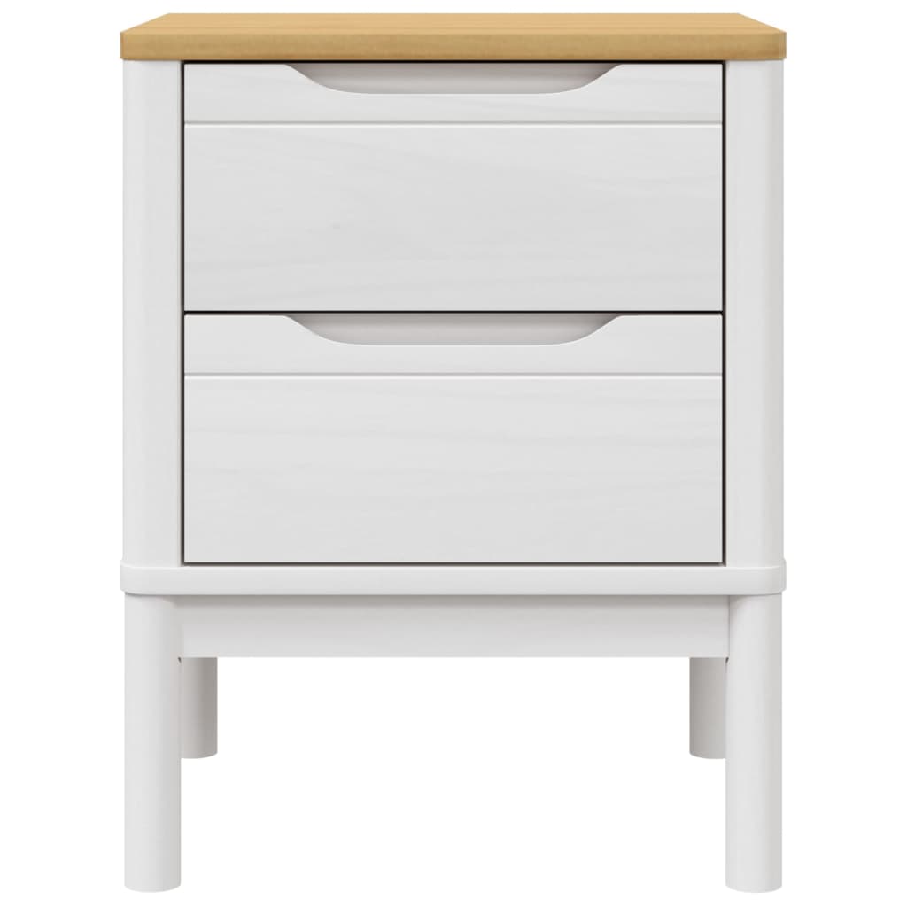 vidaXL Bedside Cabinet FLORO White 17.7"x15.4"x22.4" Solid Wood Pine