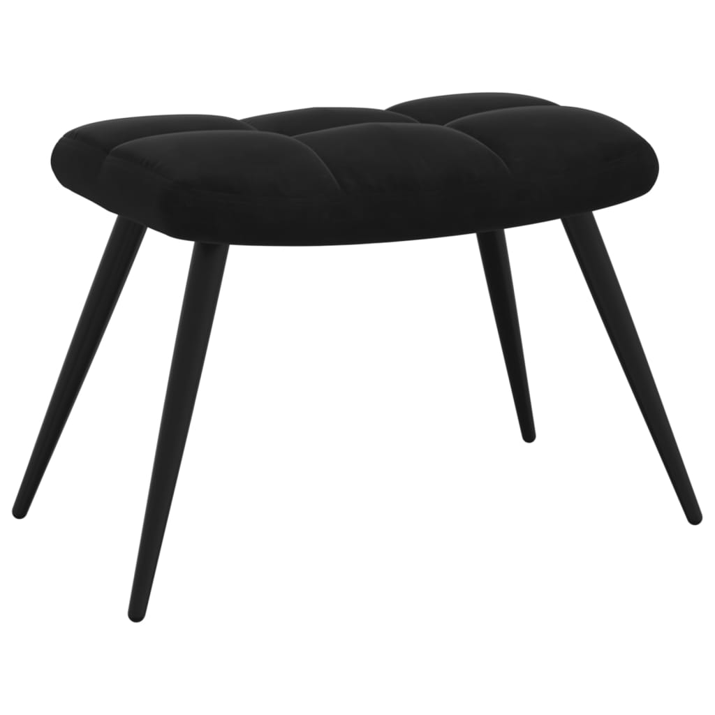 vidaXL Relaxing Chair with a Stool Black Velvet