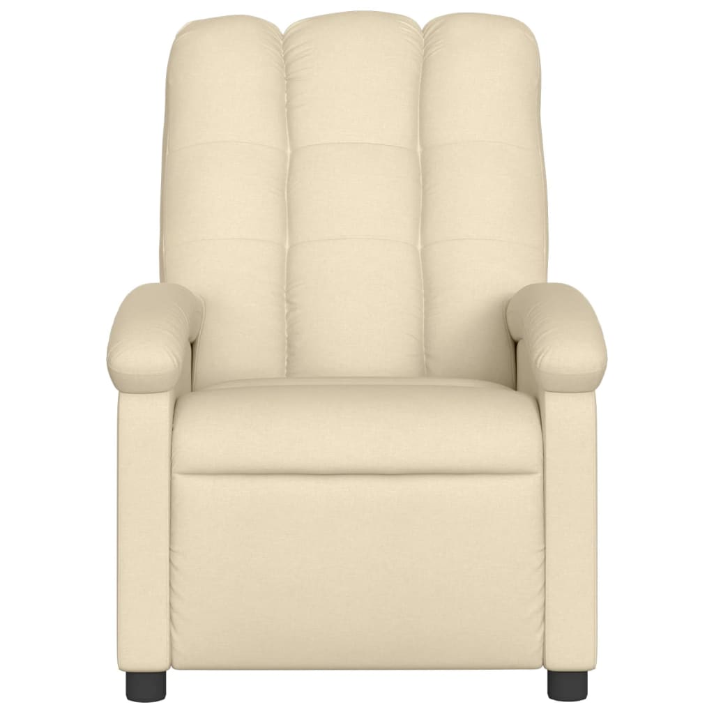 vidaXL Electric Massage Recliner Chair Cream Fabric