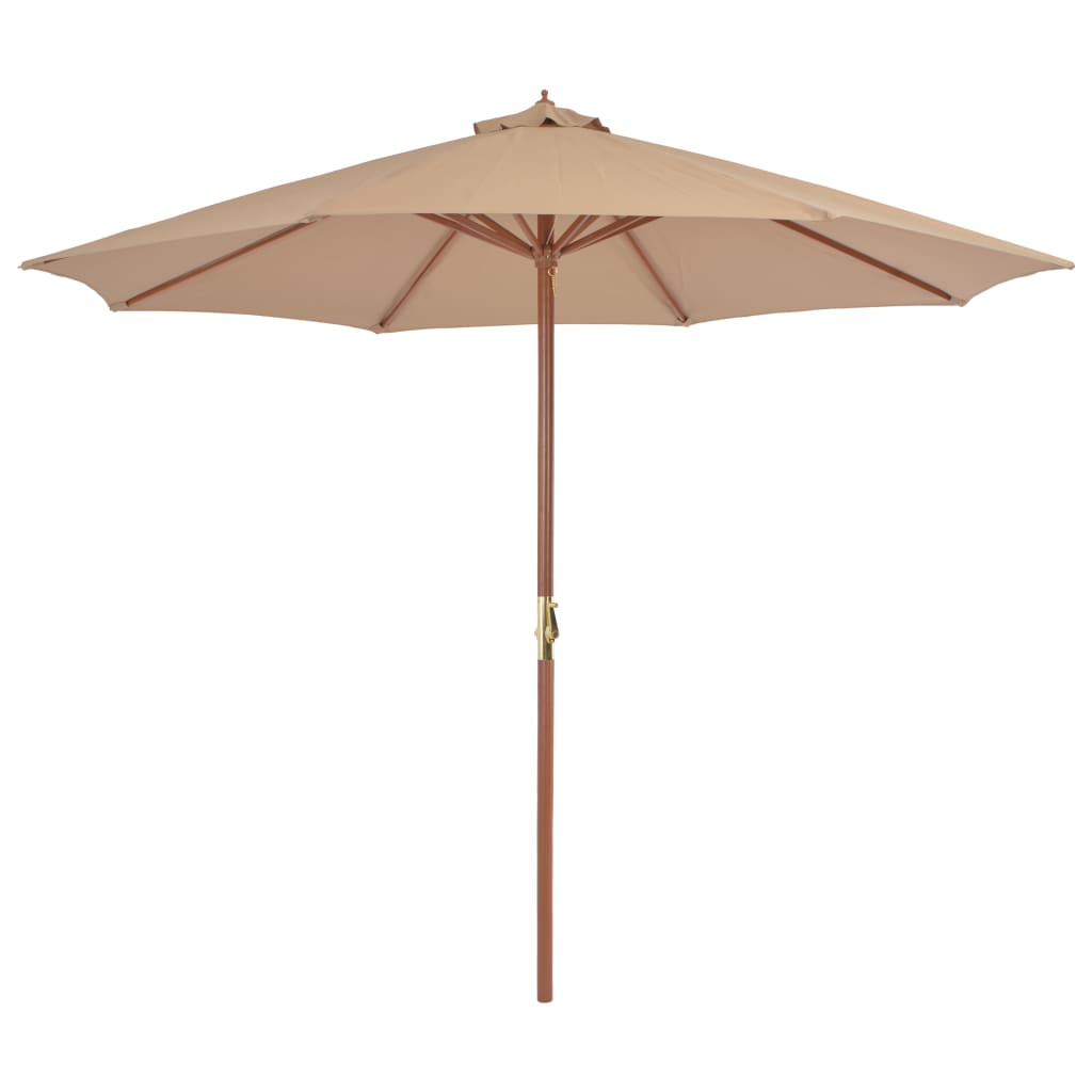 vidaXL Garden Parasol with Wooden Pole 118.1" Taupe