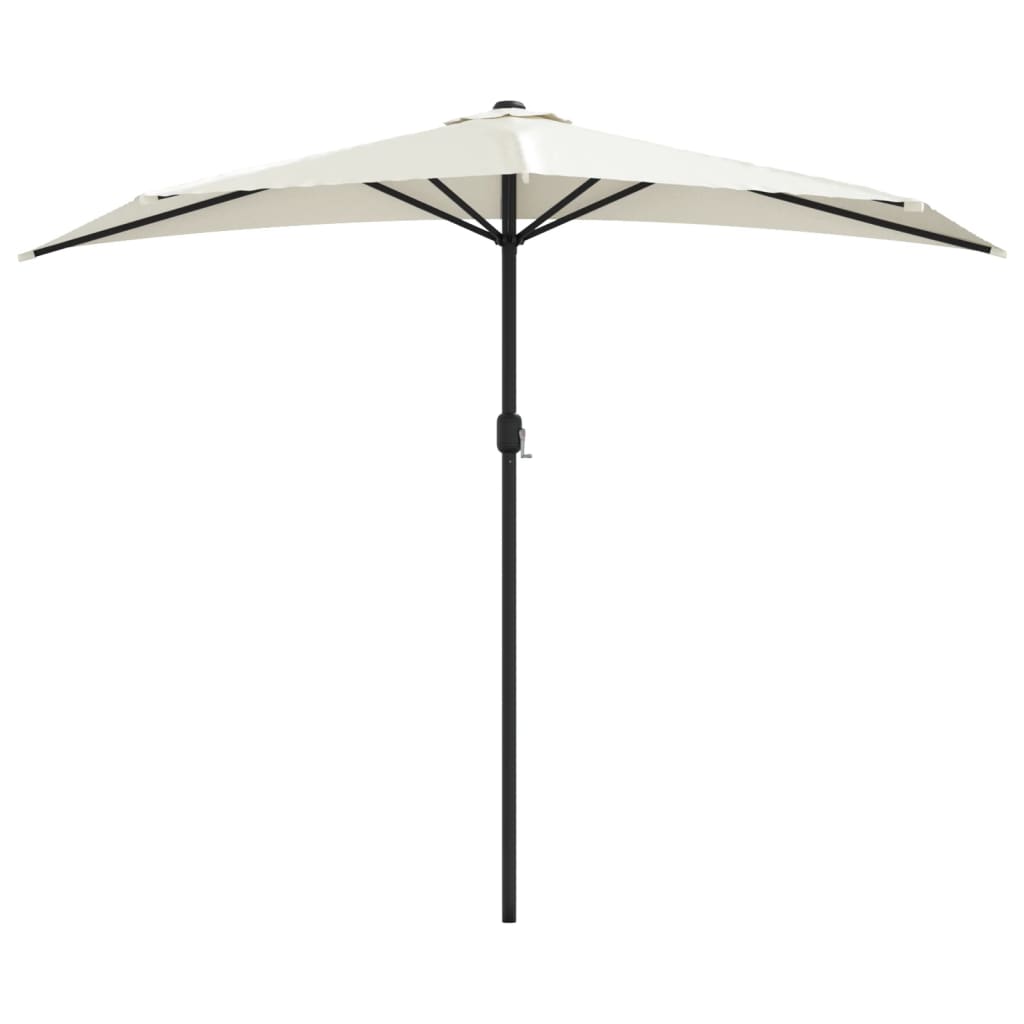 vidaXL Garden Parasol with Aluminum Pole Sand 106.3"x56.7" Half