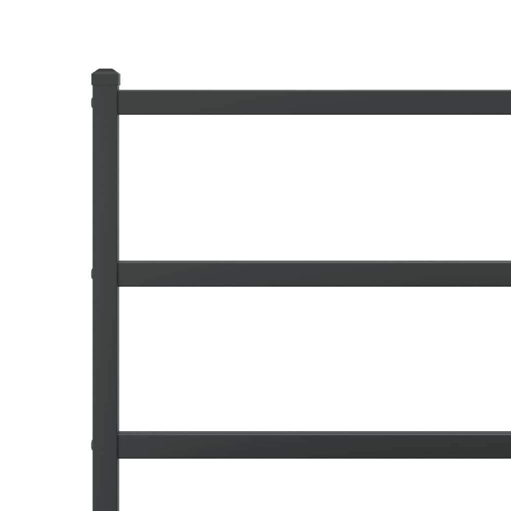 vidaXL Metal Bed Frame without Mattress with Footboard Black 39.4"x78.7"