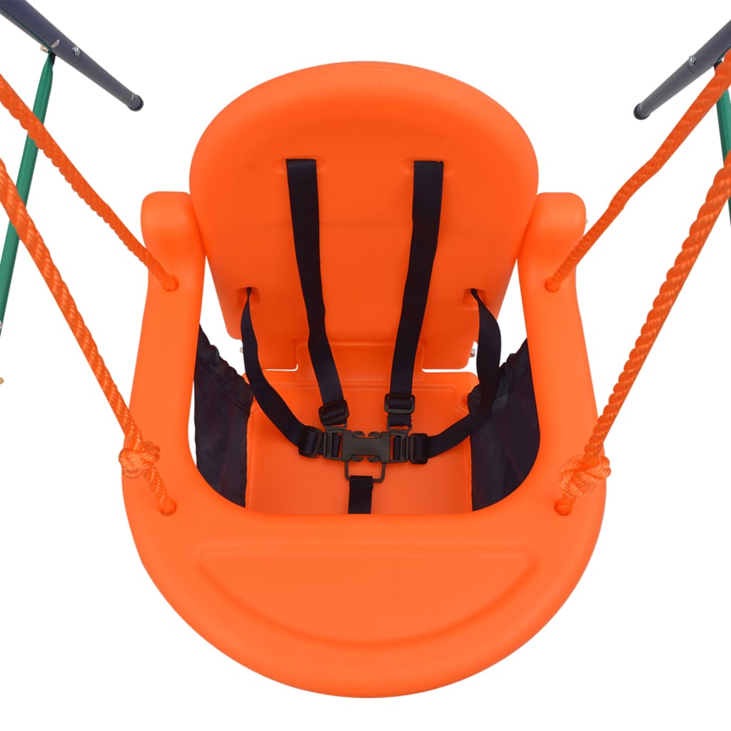 vidaXL 2-in-1 Single Swing and Toddler Swing Orange