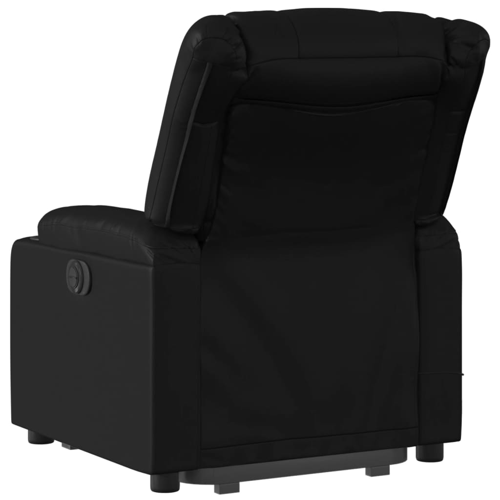 vidaXL Electric Stand up Massage Recliner Chair Black Faux Leather